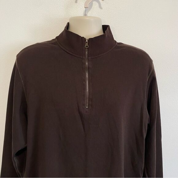 ROBERT GRAHAM Brown 1/4 Zip Pullover Sweater - Picture 3 of 13